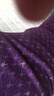 花花公子保暖內衣女加絨加厚套裝棉印花圓領(lǐng) 紫色L 曬單實(shí)拍圖