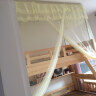 圣安贝 蚊帐子母床高低床上下铺蚊帐不锈钢坐床式 米黄色 上铺宽100下铺135cm床 实拍图