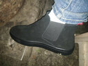 AOSENTU男休閑鞋皮鞋韓版潮秋冬季加絨保暖棉鞋翻毛皮冬鞋男鞋AX9167-3 黑底中幫棉鞋 42 曬單實(shí)拍圖