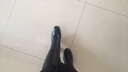 足顏歐美秋冬牛皮粗跟中筒靴女高跟馬丁靴后拉鏈全皮米白色短靴女靴子 黑色 35 曬單實(shí)拍圖