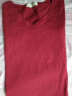 艾路丝婷新款短袖T恤女V领上衣纯色打底体恤TX3560 酒红色 165/88A/L 实拍图