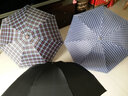 天堂傘英倫風(fēng)情經(jīng)典格子傘太陽傘超輕三折疊傘晴雨傘廣告?zhèn)愣ㄖ苽阌ogo 深藍(lán)白格子 曬單實(shí)拍圖