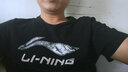 李寧 短袖T恤男款大LOGO休閑上衣寬松透氣短T半袖 黑色 XL/180 曬單實(shí)拍圖