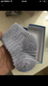 小萌兔 秋冬季加厚嬰兒襪子純棉男女寶寶襪子松口保暖純色新生兒襪毛巾嬰兒毛圈襪 B白藍(lán)灰 S碼：0-6個月（適合腳長7-10CM） 曬單實(shí)拍圖