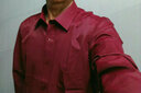 伯曼男裝春男士商務(wù)休閑純色長(cháng)袖襯衫抗皺長(cháng)袖襯衣職業(yè)男工作服襯衣男 BAM15118-棗紅色細紋有口袋 42 曬單實(shí)拍圖