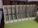得力（deli） 文件框三聯(lián)塑料文件架資料架文件欄文件筐收納架加厚文件框文件架書(shū)立書(shū)架辦公用品大全 【四聯(lián)】商務(wù)灰-帶筆筒 曬單實(shí)拍圖