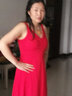 西子美麗心情夏季女裝裙子紅色無(wú)袖雪紡連衣裙波西米亞長(cháng)裙海邊度假沙灘裙 紅色XZ16A215 M 曬單實(shí)拍圖