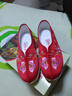 步隆升老北京千層底繡花布鞋女平底手工中式婚慶大紅緞面刺繡新娘布鞋 膠片紅緞小花園 40 偏大一碼 曬單實(shí)拍圖