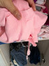 艾舞戈兒童舞蹈服秋冬毛衣外套針織開(kāi)衫長(cháng)袖外搭練功服女童跳舞小披肩 粉色-尊享款 120 （身高115-125cm） 曬單實(shí)拍圖