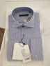 FULL MONTY藏青色條紋法式襯衫男士長(cháng)袖輕商務(wù)易打理修身正裝襯衣 藏青色1019 39 曬單實(shí)拍圖