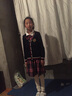 衣諾坊春秋兒童毛衣校服小學(xué)生幼兒園園服班服合唱演出服男女童套裝 藏青女款（針織衫+襯衫+裙子+領(lǐng)花） 150 （建議體重67-80斤） 曬單實(shí)拍圖