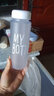 萊啊水杯塑料杯子創(chuàng  )意便攜帶蓋隨手杯喝水杯子個(gè)性簡(jiǎn)約防摔水瓶隨行杯 磨砂白色 500ml 曬單實(shí)拍圖