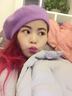 擇信 韓版冬天保暖女秋冬季甜美復古羊毛蓓蕾貝雷帽女士英倫畫(huà)家帽 淺紫色 均碼適合55-57cm頭圍 曬單實(shí)拍圖