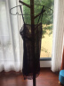 媚の火女士性感睡衣女夏季吊带睡裙两件套蕾丝内衣居服大码冰丝高级感 深紫色 M码（95-105斤） 实拍图