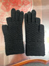 GLO-STORY手套男女 冬季加厚保暖騎行毛線(xiàn)漏兩指學(xué)生手套 黑色-露兩指 曬單實(shí)拍圖