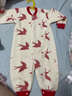 班杰威爾（Banjvall）嬰兒衣服秋冬季夾棉連體衣0-2歲男女寶寶純棉長(cháng)袖睡衣新生兒哈衣 加厚大嘴鳥(niǎo)哈衣 80cm (建議9-12個(gè)月身高73-80cm) 曬單實(shí)拍圖