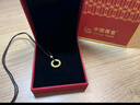 中國黃金（CHINA GOLD）足金平安扣吊墜男女款金箍圈編織繩項鏈情人節(jié)生日禮物送女友愛人 【今/次日達(dá)】金箍圈平安扣吊墜-黑繩 約0.3g 曬單實拍圖