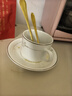 Mongdio咖啡杯陶瓷咖啡杯美式咖啡杯 金邊一杯一碟一勺（金勺） 曬單實(shí)拍圖