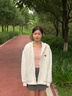 查爾斯桃心【王楚然同款】開(kāi)衫連帽衛衣男女純色簡(jiǎn)約上衣休閑外套 黑色 S 曬單實(shí)拍圖