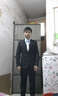OMAX 西服套裝男修身新款男士西裝韓版結婚三件套商務(wù)休閑正裝伴郎禮服 黑色兩扣三件套 170/L（118~128斤左右） 曬單實(shí)拍圖
