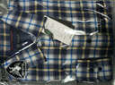 比特勞斯全棉襯衣男士磨毛加厚雙層保暖格子襯衫 5160藍色格子 41 曬單實(shí)拍圖