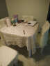 巧心思 茶几桌布布艺餐桌布椅垫套装台布长方形圆桌布田园蕾丝简约现代 双色梅-浅黄色 150*150方桌布 实拍图