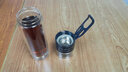 宜加美（YIJIAMEI）玻璃水杯 茶水分離杯雙層玻璃杯 水杯 男茶杯 玻璃杯子 B41 職場藍 450毫升 曬單實拍圖