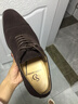 上頓丹尼男鞋商務(wù)正裝皮鞋反絨牛皮英倫雕花牛津鞋真皮系帶小碼36低幫尖頭 暗棕色 45 曬單實(shí)拍圖