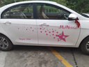 銘仕 星星車身拉花汽車貼紙五角星愛國(guó)貼車門車身腰線貼紙全車貼花刮痕貼遮劃痕 JUV個(gè)性圖案類 粉色（車身2側(cè)套裝） 通用款尺寸/適合所有車型 曬單實(shí)拍圖