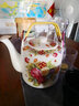 LICHEN景德鎮(zhèn)陶瓷涼水壺茶壺提梁壺 青花陶瓷器茶具釉下彩 花開富貴2升提梁壺小號 曬單實拍圖