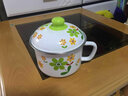 華科（HK） 加厚搪瓷杯搪瓷飯缸琺瑯搪瓷面碗搪瓷奶杯早餐杯搪瓷大杯快餐杯 花朵圖案 16CM 搪瓷缸 帶2個(gè)蓋子 曬單實(shí)拍圖