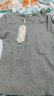 艾路丝婷新款短袖T恤女V领上衣纯色打底体恤TX3560 灰色 165/88A/L 实拍图