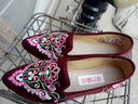 永和春老北京布鞋時(shí)尚女鞋古風(fēng)繡花鞋民族風(fēng)漢服鞋舒適旗袍鞋大碼女單鞋 穆勒酒紅 39 標準號碼 曬單實(shí)拍圖