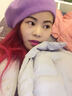 擇信 韓版冬天保暖女秋冬季甜美復古羊毛蓓蕾貝雷帽女士英倫畫(huà)家帽 淺紫色 均碼適合55-57cm頭圍 曬單實(shí)拍圖