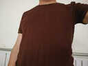 伽維德（JIAWEIDE）短袖t恤男純棉夏季男生純色韓版修身圓領(lǐng)半袖體恤緊身大碼打底衫 咖啡色 3XL(體重155-170斤) 曬單實(shí)拍圖