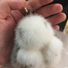 聞希裝死兔正版小兔子掛件鑰匙扣高檔水貂毛飾品生日禮物送女友女生 灰白色  8cm皮革爪 曬單實(shí)拍圖