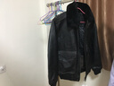 PERCOOL新款真皮皮衣男士頭層牛皮G1飛行服員機車皮夾克冬季加厚外套黑 黑色 (頭層牛皮) M號（140斤-160斤） 曬單實拍圖