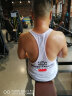 MuscleDog肌肉狗运动背心 夏季无袖纯棉健身跑步男式印花背心 潮牌情侣款背心 蓝黑色 XL 实拍图