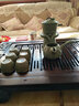 億凱鑫茶具套裝家用創(chuàng  )意半自動(dòng)懶人泡茶神器整套陶瓷功夫茶杯茶壺竹茶盤(pán) 時(shí)來(lái)運轉墨綠（自動(dòng)茶具 曬單實(shí)拍圖