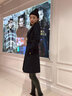 芭妃婭職業(yè)裝毛呢大衣女中長(cháng)款韓版加棉加厚工作服黑色呢子外套銀行工裝 971藏青色 XL 曬單實(shí)拍圖