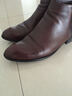 VQGT夏季男士高幫皮鞋男靴英倫馬丁靴加絨商務(wù)皮靴靴子男尖頭 深棕色 加絨 偏大一碼 39 曬單實(shí)拍圖