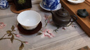 溪秀映像 美式桌布布藝棉麻仿亞麻刺繡復古中式長方形餐桌布茶幾桌布定制 米杏色 方形桌布140*140cm 曬單實拍圖