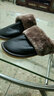 熙慕萊真皮拖鞋男家居棉拖鞋女牛皮毛毛絨情侶棉鞋包跟室內冬季老人防滑 黑色(男鞋) 27碼(39-40) 曬單實(shí)拍圖