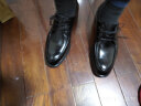 金利来男鞋商务正装皮鞋男士鞋子透气系带头层牛皮小码大码 黑色 44（比国码大一码） 实拍图
