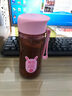 茶花（CHAHUA）水杯愛(ài)巧女生便攜運動(dòng)隨手杯有蓋水杯便攜帶繩濾網(wǎng)美觀(guān)塑料杯子 淡粉色 400ml 曬單實(shí)拍圖