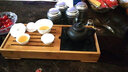 易信 茶道配件孟宗竹烏金石茶盤(pán)竹茶臺功夫茶具儲水式茶托 TF-5473 曬單實(shí)拍圖