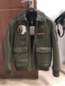 PERCOOL 澳洲原生態(tài)皮毛一體男士飛行服員機車(chē)夾克印第安刺繡外套綿羊皮 軍綠色 (皮毛一體) L號（130斤-140斤） 曬單實(shí)拍圖