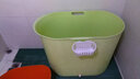 家用成人塑料浴桶超大加厚洗澡桶可坐木沐浴桶浴盆洗澡盆 淡綠色（掛籃) 曬單實(shí)拍圖
