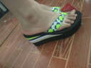 寶人（boree）夏季涼拖鞋女高跟海邊防滑沙灘鞋厚底坡跟時(shí)尚外穿花紋夾腳人字拖 綠色 39 曬單實(shí)拍圖