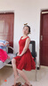 西子美麗心情夏季女裝短款修身無(wú)袖雪紡連衣裙波西米亞海邊度假沙灘裙短裙 酒紅XZ18D533 M 曬單實(shí)拍圖